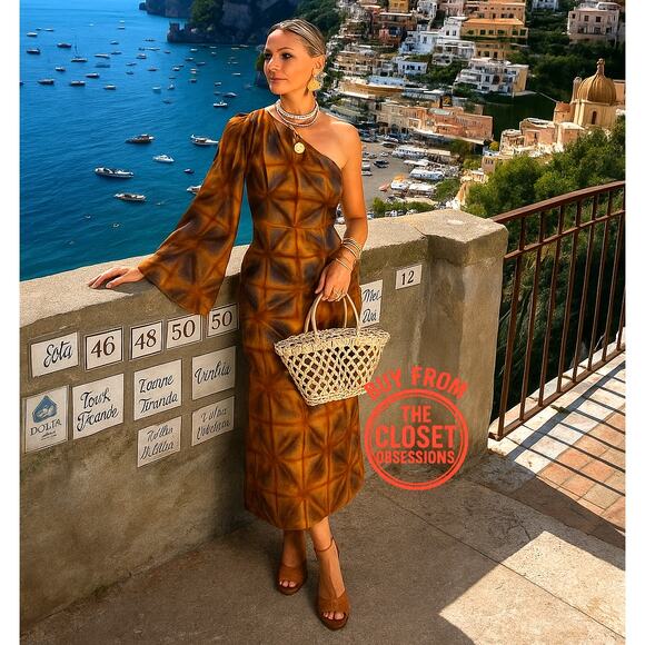 RARE! ZARA Asymmetric Midi Dress NWT Size M - Picture 4 of 16